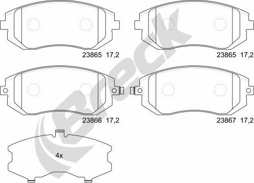 Breck 23865 00 701 00 - Bremsbelagsatz, Scheibenbremse www.parts5.com