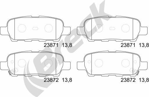 Breck 23871 00 702 10 - Set placute frana,frana disc www.parts5.com