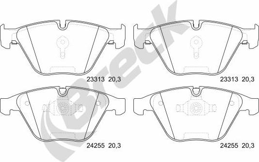 Breck 23313 00 551 10 - Тормозные колодки, дисковые, комплект www.parts5.com