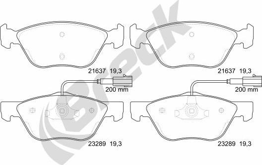 Breck 23289 00 701 10 - Brake Pad Set, disc brake parts5.com