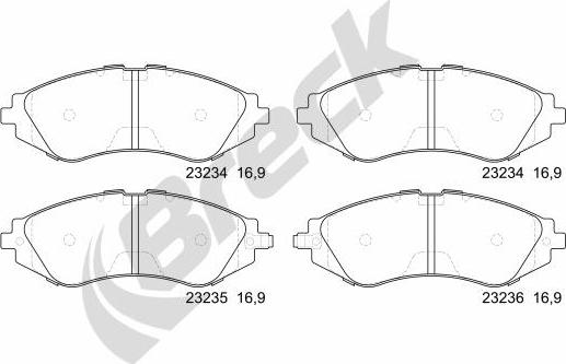 Breck 23234 00 701 10 - Brake Pad Set, disc brake www.parts5.com