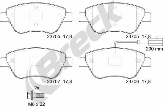 Breck 23705 00 701 10 - Set placute frana,frana disc www.parts5.com