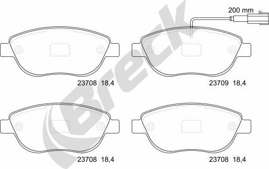 Breck 23708 00 701 10 - Brake Pad Set, disc brake www.parts5.com