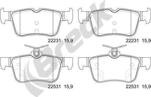 Breck 22531 00 702 00 - Set placute frana,frana disc www.parts5.com