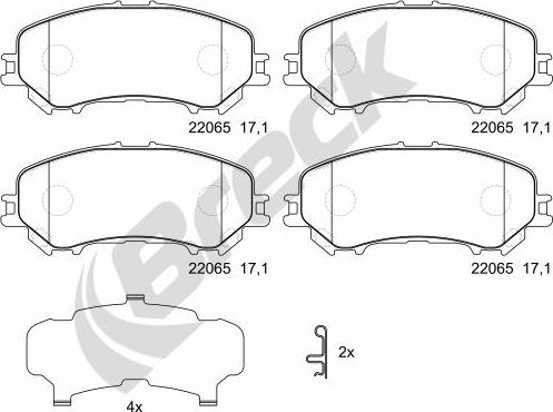 Breck 22065 00 701 00 - Set placute frana,frana disc www.parts5.com