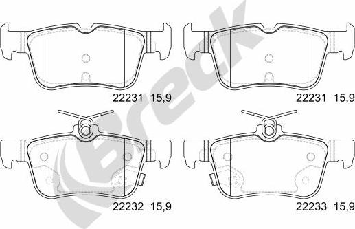 Breck 22231 00 702 00 - Set placute frana,frana disc www.parts5.com