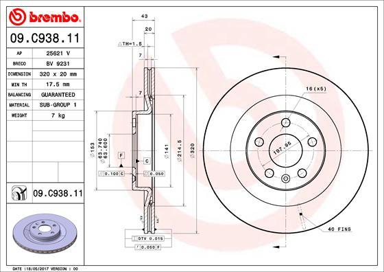 Brembo 09.C939.11 - Тормозной диск www.parts5.com