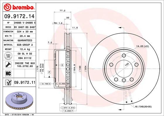 Brembo 09.9172.11 - Brake Disc www.parts5.com