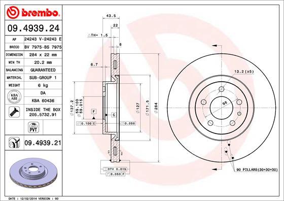 Brembo 09.4939.21 - Disc frana www.parts5.com