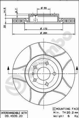 Brembo 09.4939.76 - Disc frana www.parts5.com