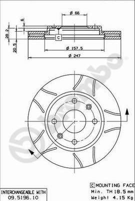 Brembo 09.5196.75 - Kočioni disk www.parts5.com