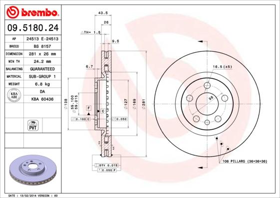 Brembo 09.5180.24 - Brake Disc www.parts5.com