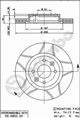 Brembo 09.5802.76 - Brake Disc parts5.com