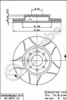 Brembo 09.5870.75 - Disc frana www.parts5.com