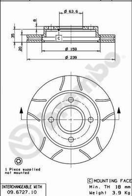 Brembo 09.6727.77 - Тормозной диск www.parts5.com