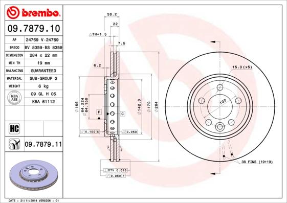 Brembo 09.7879.11 - Disc frana www.parts5.com