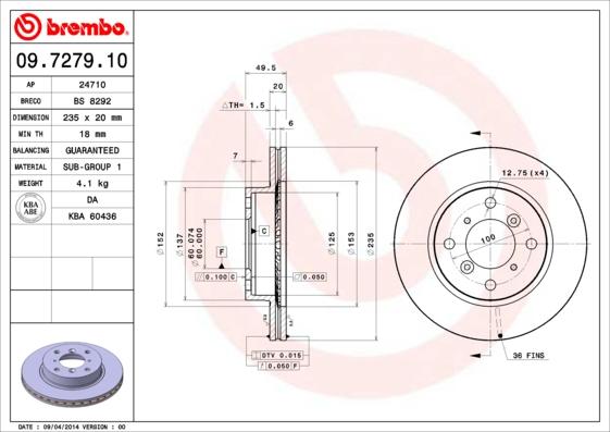 Brembo 09.7279.10 - Brake Disc www.parts5.com