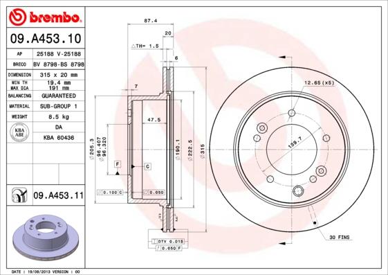 Brembo 09.A453.11 - Disco de freno www.parts5.com