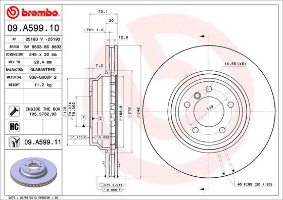 Brembo 09.A599.11 - Brake Disc www.parts5.com