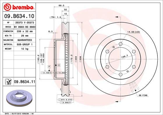 Brembo 09.B634.11 - Fren diski www.parts5.com