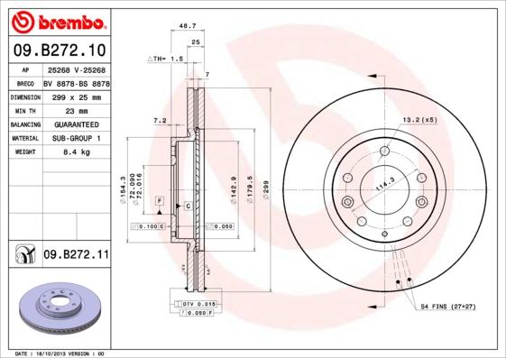 Brembo 09.B272.10 - Brake Disc www.parts5.com