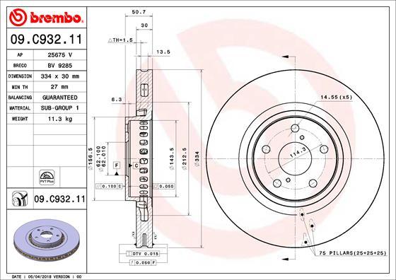 Brembo 09.C932.11 - Brake Disc www.parts5.com