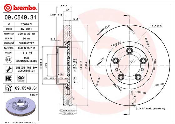 Brembo 09.C549.31 - Brake Disc www.parts5.com