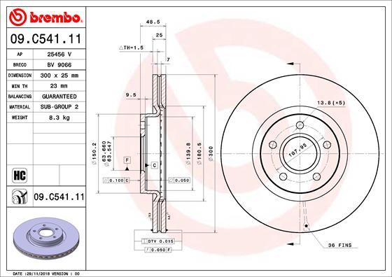 Brembo 09.C541.11 - Disc frana www.parts5.com