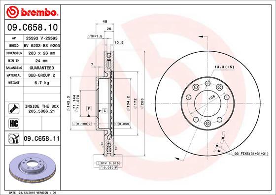 Brembo 09.C658.11 - Brake Disc www.parts5.com