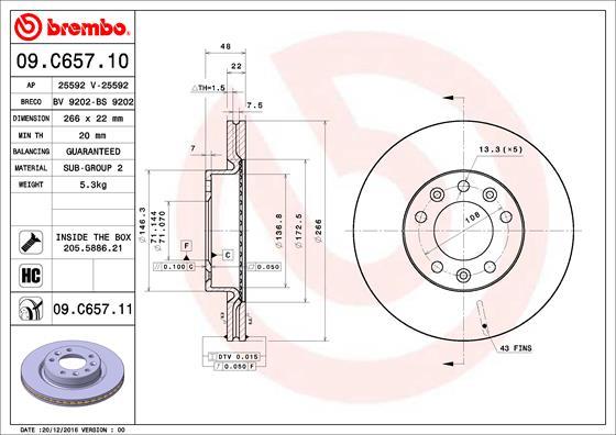 Brembo 09.C657.11 - Brake Disc www.parts5.com