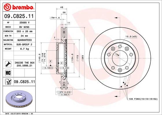 Brembo 09.C825.11 - Brake Disc www.parts5.com