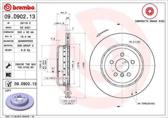 Brembo 09.D902.13 - Brake Disc www.parts5.com