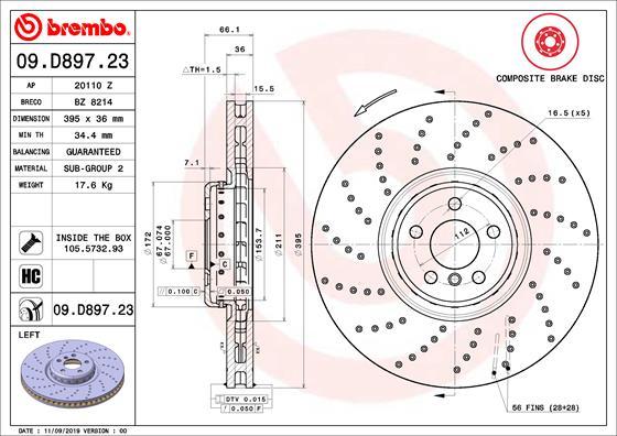 Brembo 09.D897.23 - Brake Disc www.parts5.com