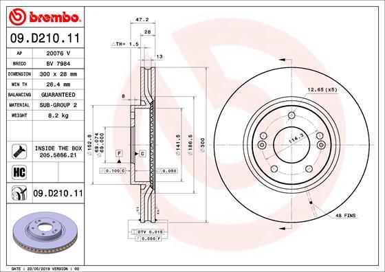 Brembo 09.D210.11 - Disco de freno www.parts5.com