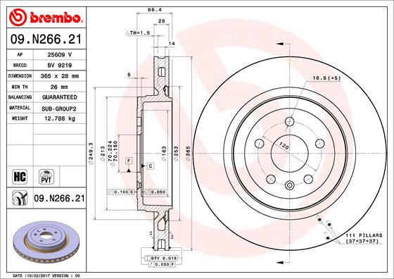 Brembo 09.N266.21 - Disc frana www.parts5.com