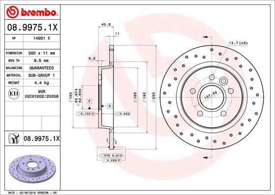 Brembo 08.9975.1X - Jarrulevy www.parts5.com