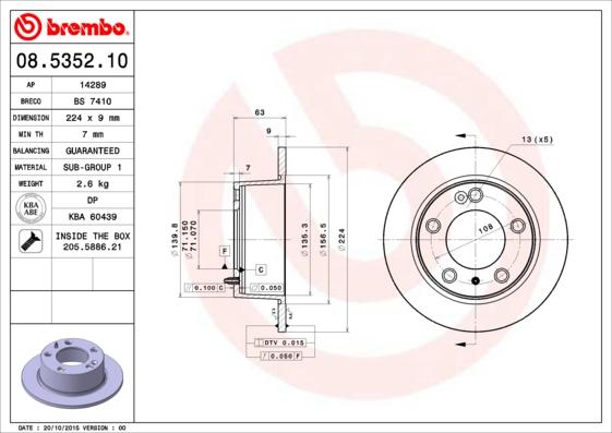 Brembo 08.5352.10 - Brake Disc www.parts5.com