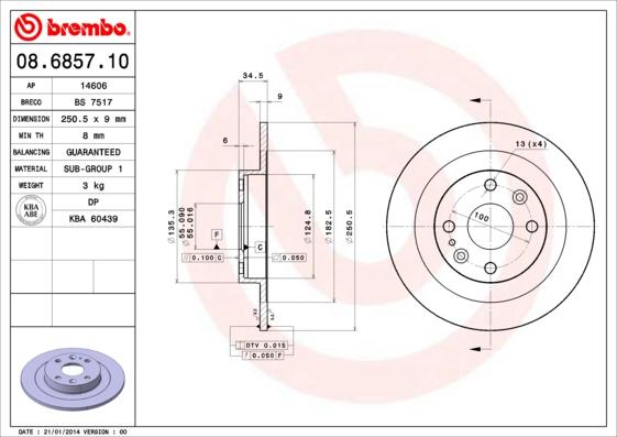 Brembo 08.6857.10 - Brake Disc www.parts5.com