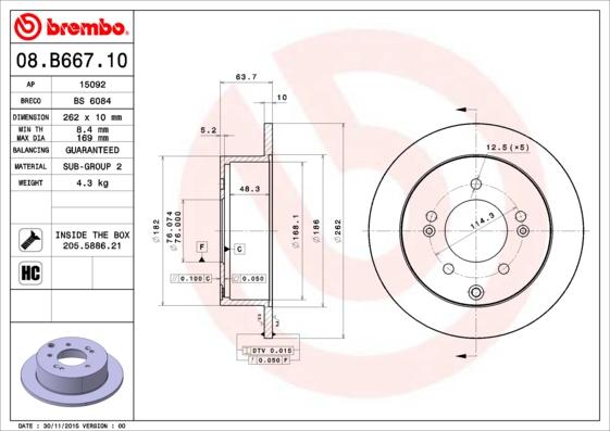 Brembo 08.B667.11 - Brake Disc www.parts5.com