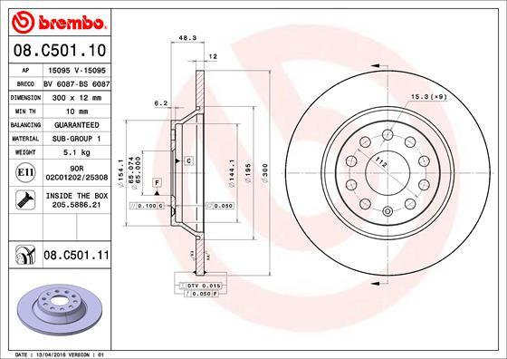 Brembo 08.C501.11 - Brake Disc www.parts5.com