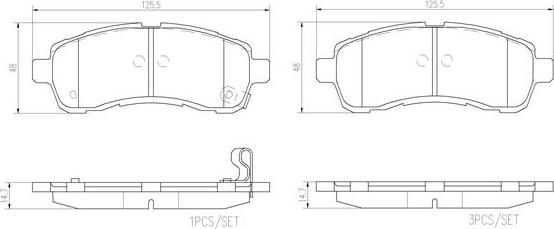 Brembo P 49 057 - Brake Pad Set, disc brake www.parts5.com