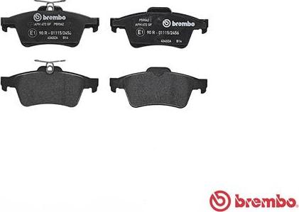 Brembo P 59 042 - Fékbetétkészlet, tárcsafék www.parts5.com