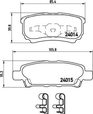 Brembo P 54 034 - Тормозные колодки, дисковые, комплект www.parts5.com