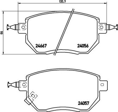 Brembo P 56 051 - Brake Pad Set, disc brake parts5.com