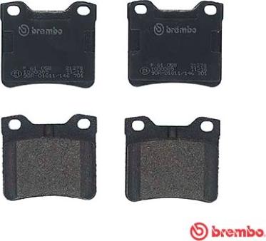 Brembo P 61 058 - Juego de pastillas de freno www.parts5.com