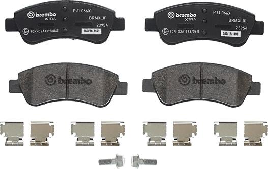 Brembo P 61 066X - Komplet pločica, disk-kočnica www.parts5.com