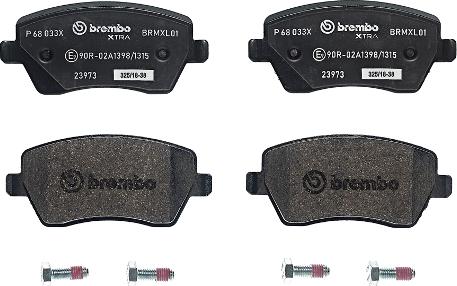 Brembo P 68 033X - Тормозные колодки, дисковые, комплект www.parts5.com