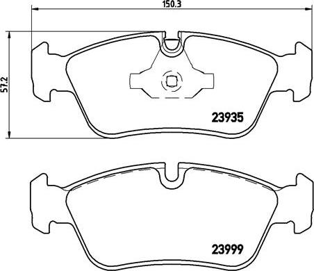 Brembo P 06 035 - Juego de pastillas de freno www.parts5.com