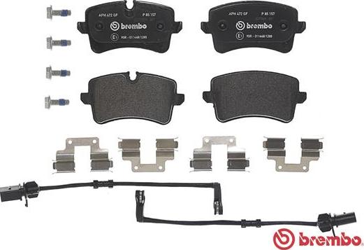 Brembo P 85 157 - Тормозные колодки, дисковые, комплект www.parts5.com