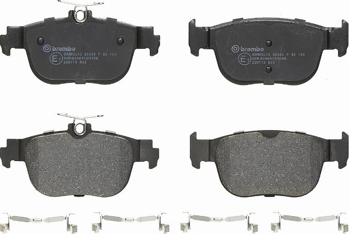 Brembo P 85 189 - Brake Pad Set, disc brake www.parts5.com